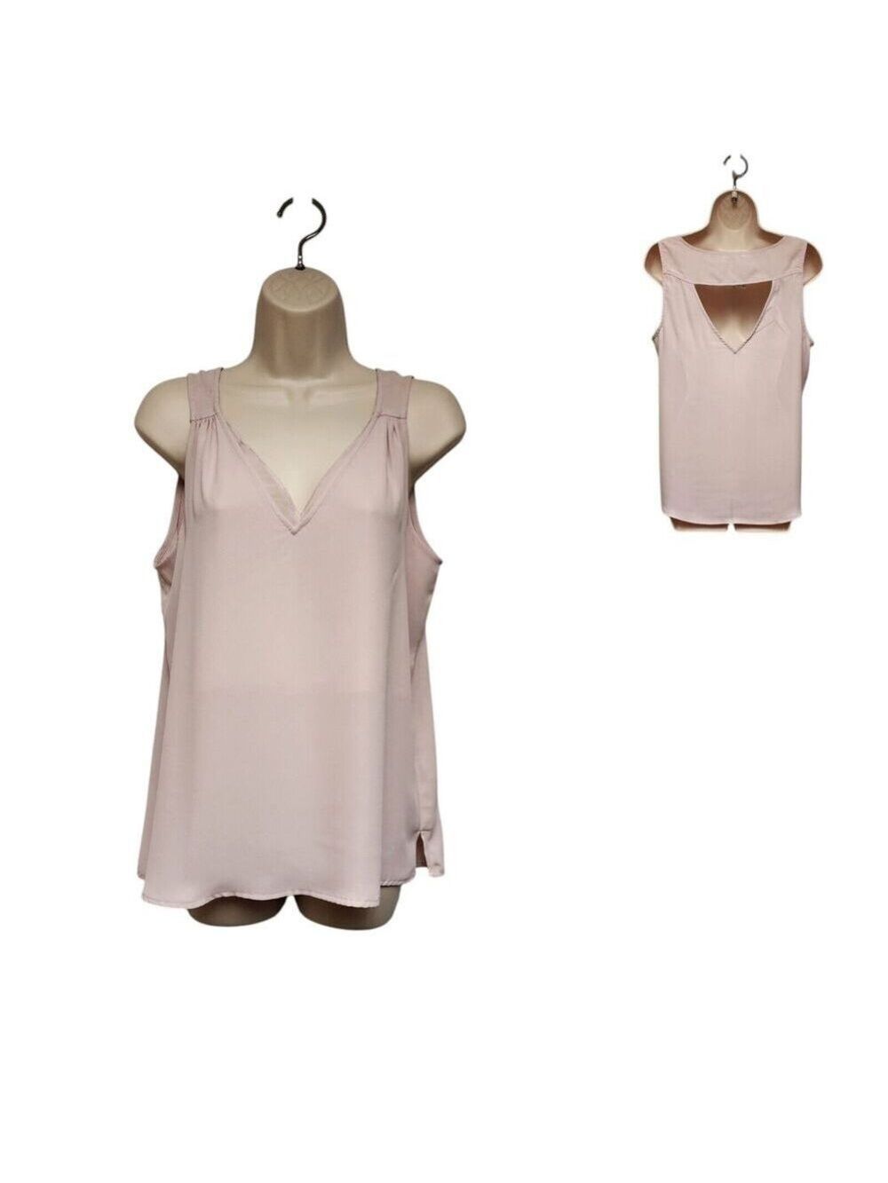 Maurices Women's Size Small Pink Sheer Chiffon Sleeveless V Neck Pullover Blouse